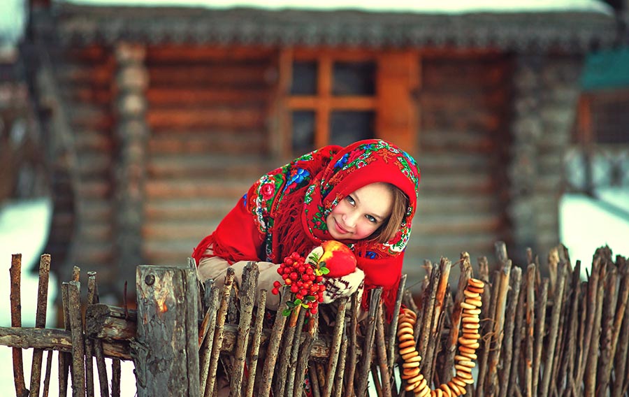 Sexy girl Women in Slavic costumes in Zhanjiang